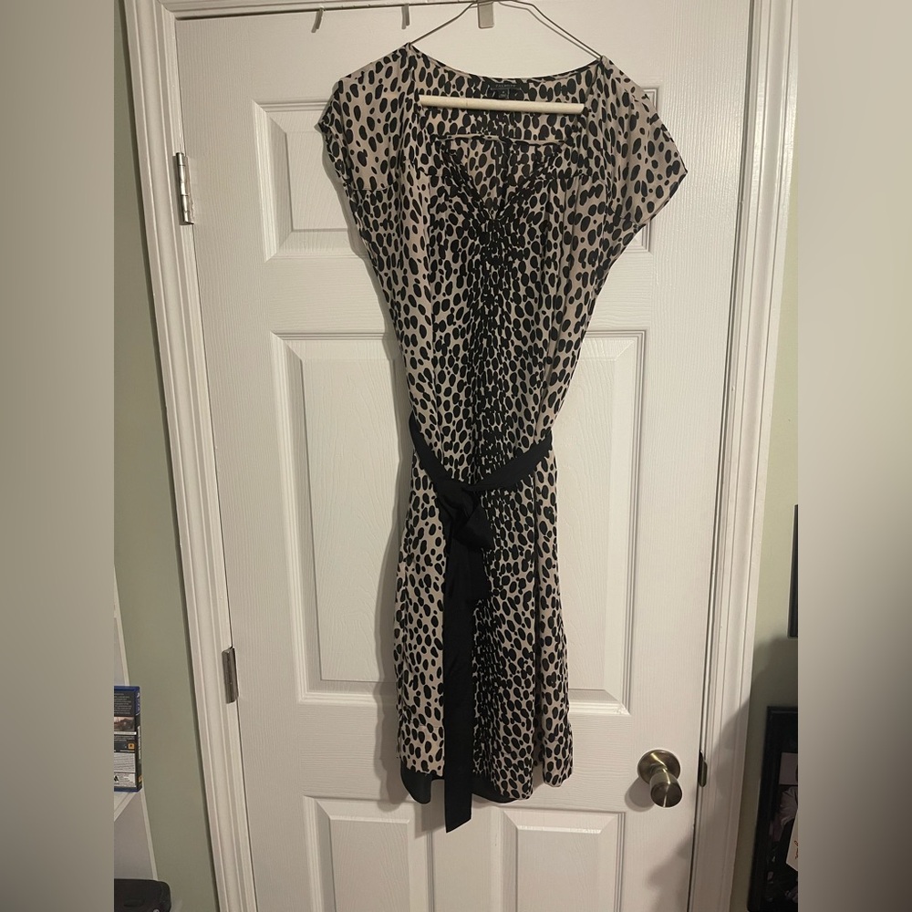 Talbots Black and Cream Midi Dress